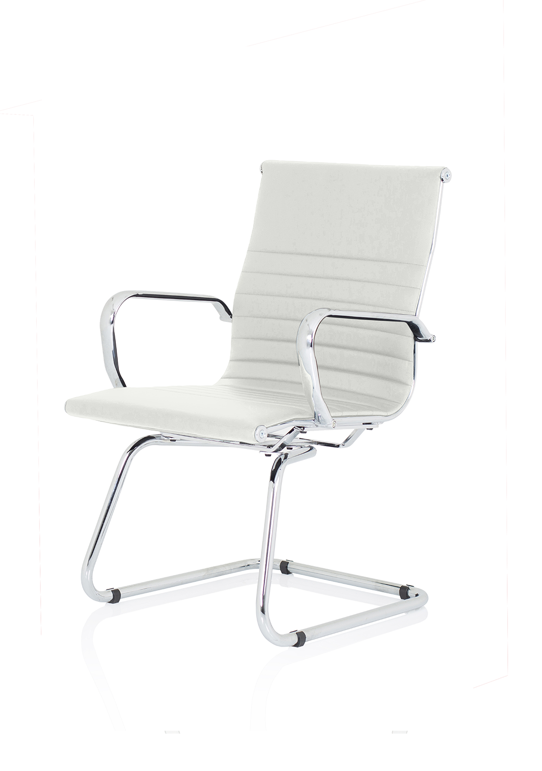 Nola Black Leather Cantilever Visitor Chair with Arms
