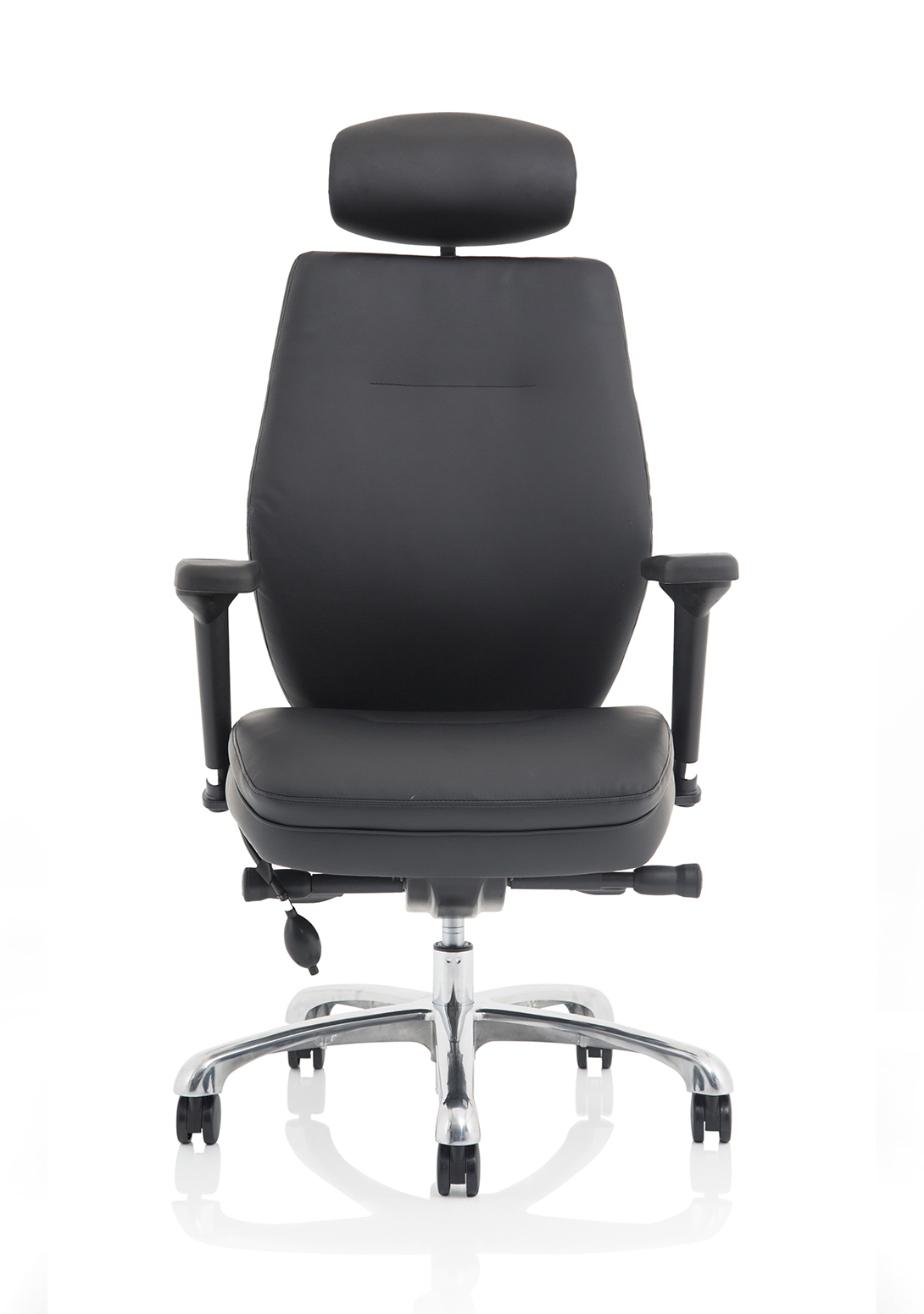 Domino High Back Black Posture Chair with Arms and Headrest