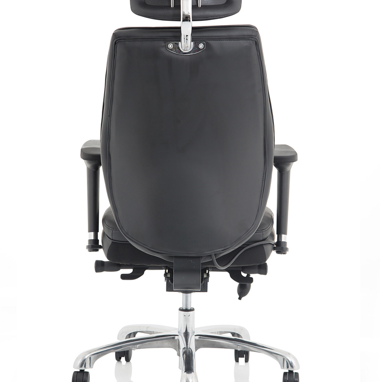 Domino High Back Black Ergonomic Posture Chair with Arms and Headrest